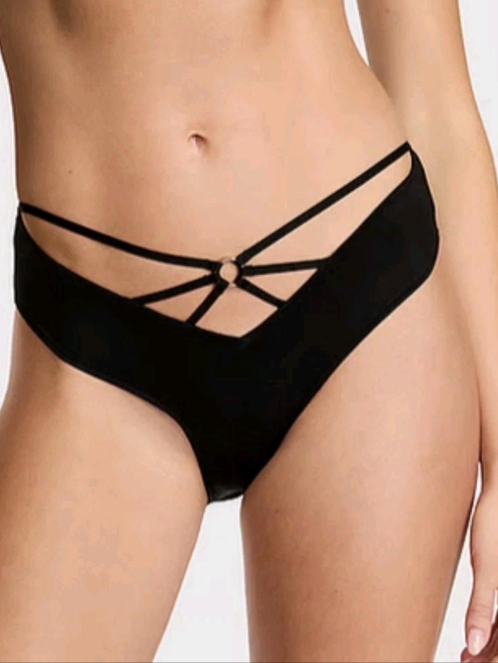 NWT Victoria's Secret Very Sexy Strappy Ring Hardware Open-Back Cheeky Size: M